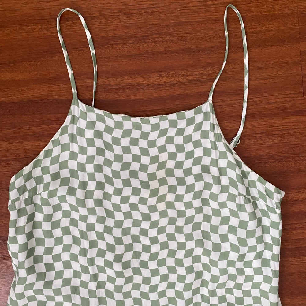 Loni Dress in Sage Check from Whimsy + Row size small